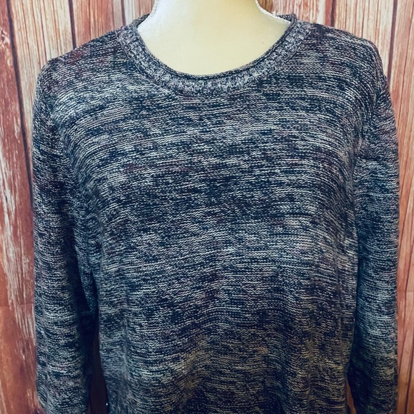 Women’s Large Sweater CJ Banks Purple Multicolored Medium Weight 3/4 Sleeves - Picture 3 of 13